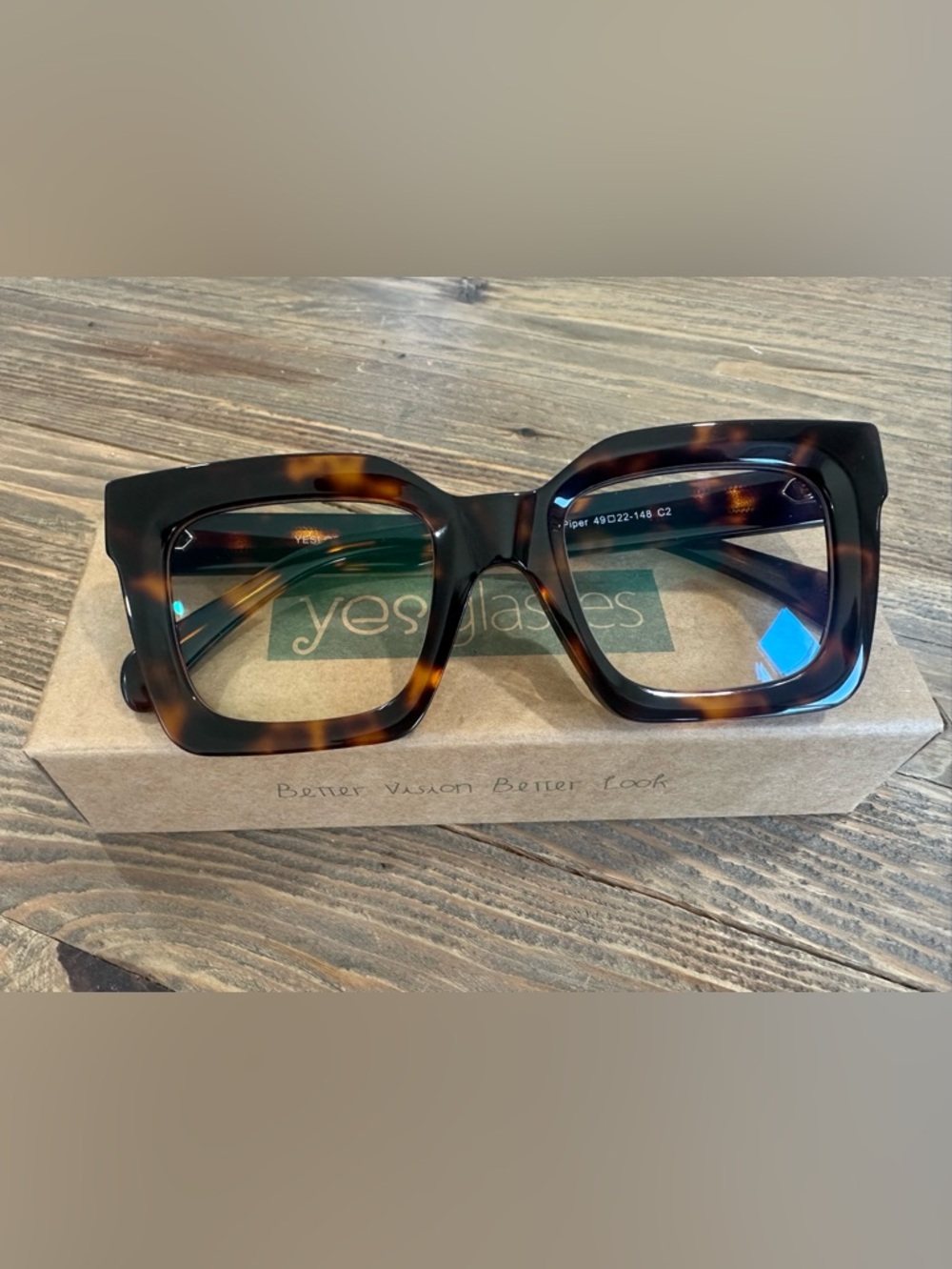 TORTOISE OVERSIZED THICK SQUARE EYEGLASSES